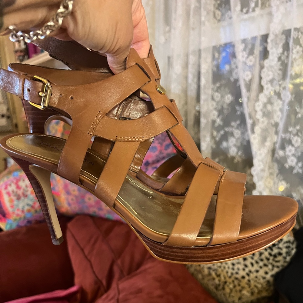 Marc Fisher Tan Leather Sandals
